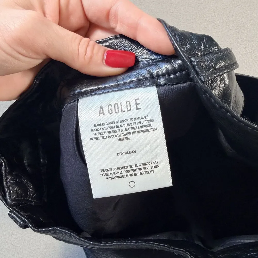 AGOLDE - Recycled Liv  Leather Mini Skirt - Size 24